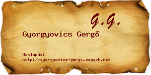 Gyorgyovics Gergő névjegykártya